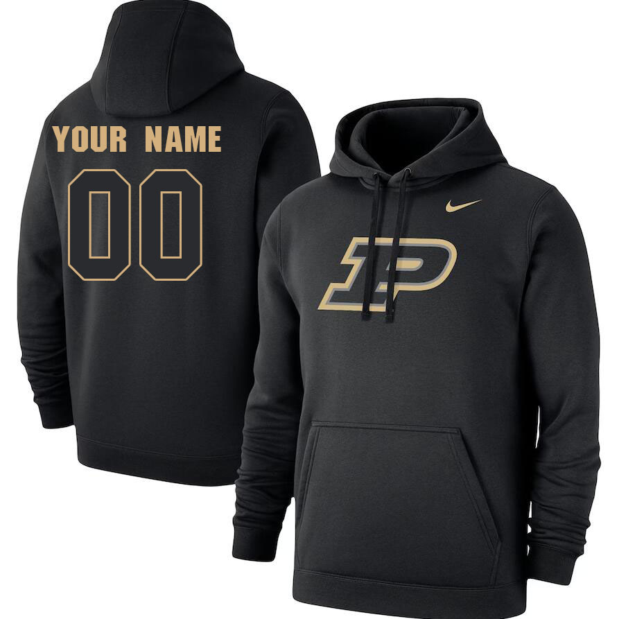 Custom Purdue Boilermakers Name And Number College Hoodie-Black - Click Image to Close